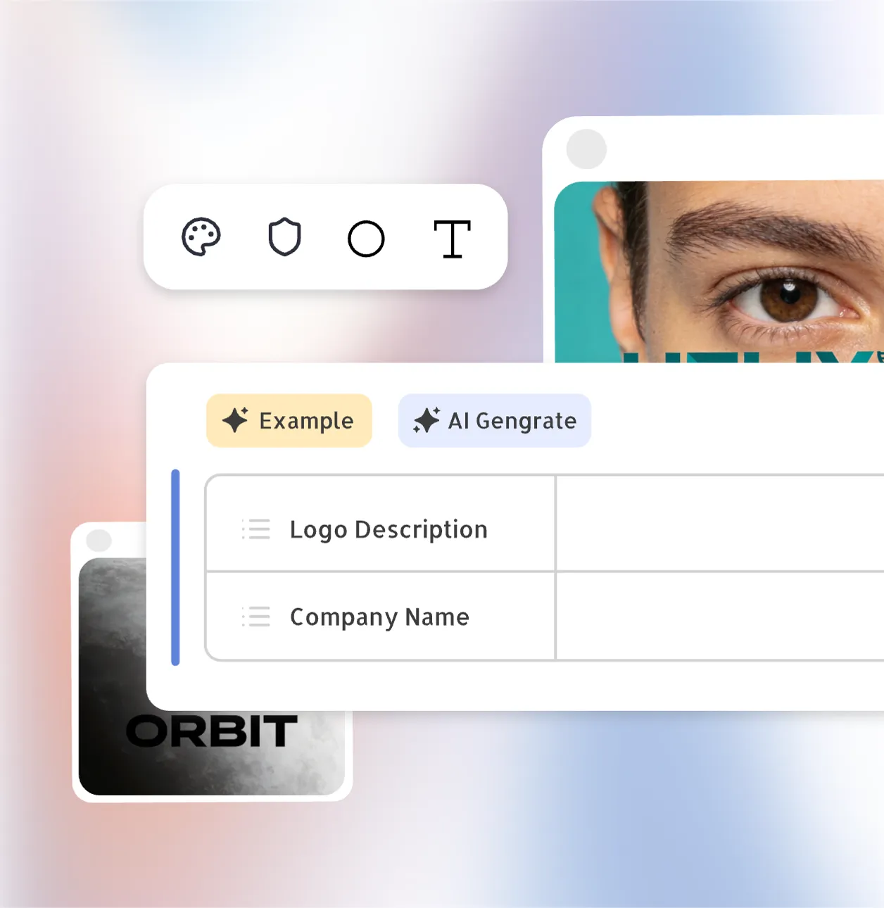 Examples of logo design ideas used to illustrate tips for better AI-generated logos